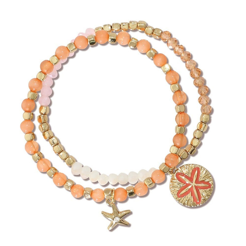 Periwinkle Bracelet - Gold Coral with Sea Icons