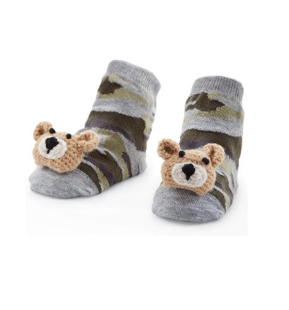 Mud Pie Camo Bear Baby Rattle Socks 11040008