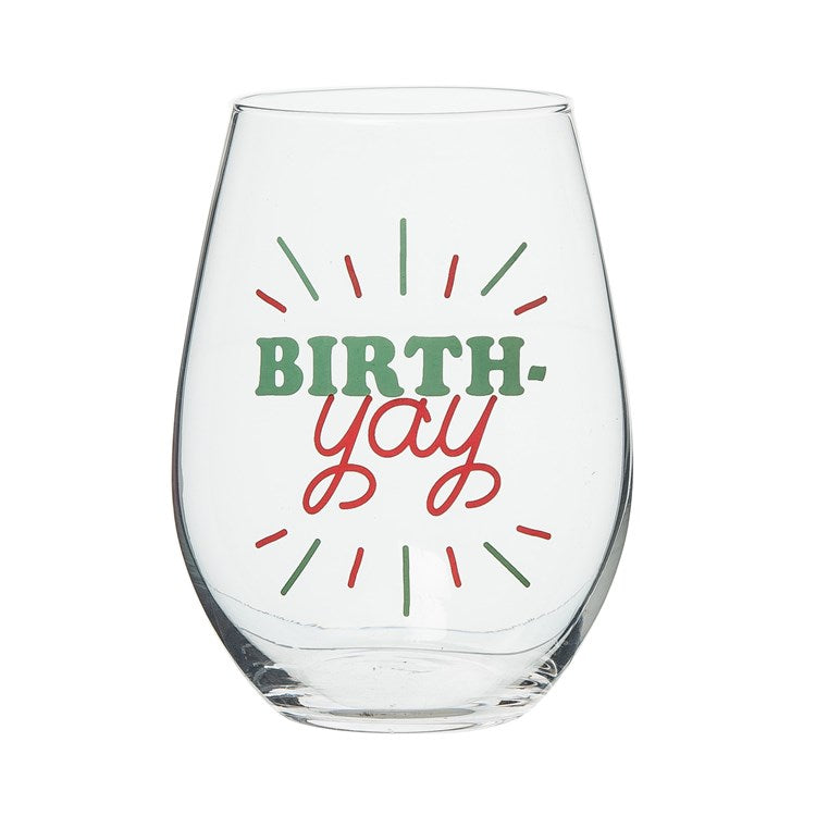 FINAL SALE Totalee Gift Wine Glass - Birth &