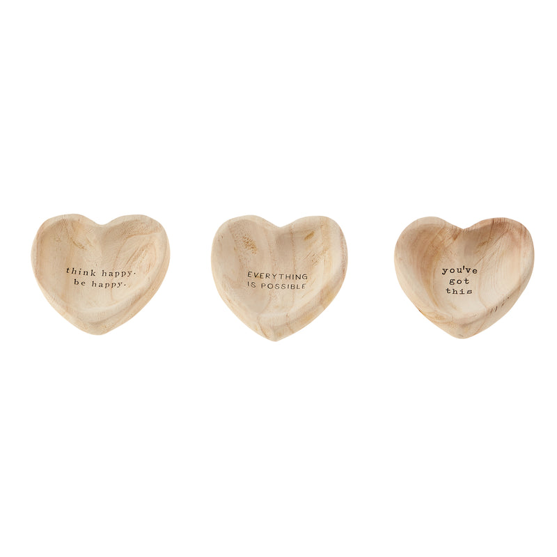Mud Pie Wood Heart Trinket Tray- 3 styles  41260018